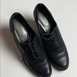 Black healed boots, size 9.5